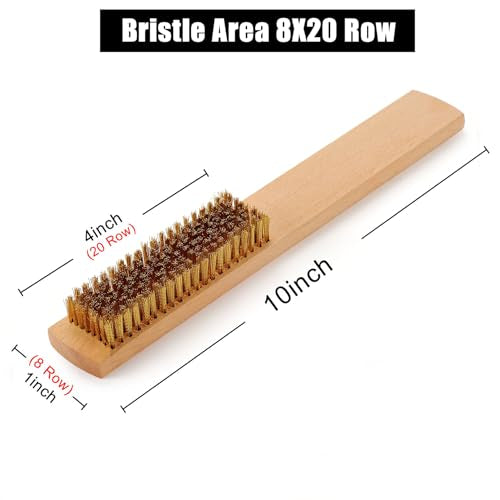 MAXMAN Brass Brush 10", 8 Rows 20 Bristles, Soft Brass for Rust Cleaner - style: 8 rows 20 bristles 1PCS