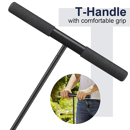 COCONUT Soil Probe Rod, 48 Inch Metal Septic Tank Locator Tool Ground Probe Rod for Soil Compaction, Locating Underground Pipes and Gopher Runs, Gardening