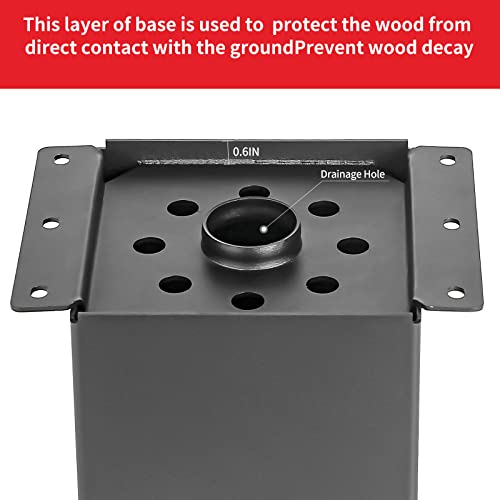 8 Pcs 6"x 6" Post Base |(Inner Size 5.6x5.6) Post Brackets Kit| - size: 6"x 6", style: 8 Pcs