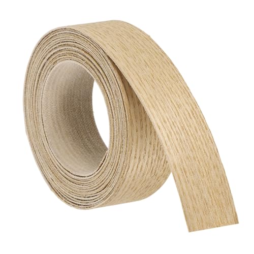 uxcell 1 Inch x 10ft Wood Veneer Edge Banding, Pre-Glued Flexible Ash Edging Strips, Iron on with Hot Melt Adhesive Wood Tape for Cabinet Repair and Furniture Restoration - size: 1 Inch x 10ft