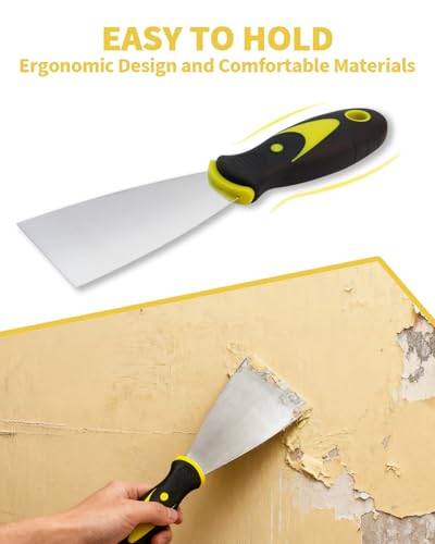5 PCS Putty Knife, 2 Inch Spackle Knives, Stainless Steel Paint Scraper for Repairing Drywall, Removing Wallpaper, Mud, Plaster Scraping, Applying Putty