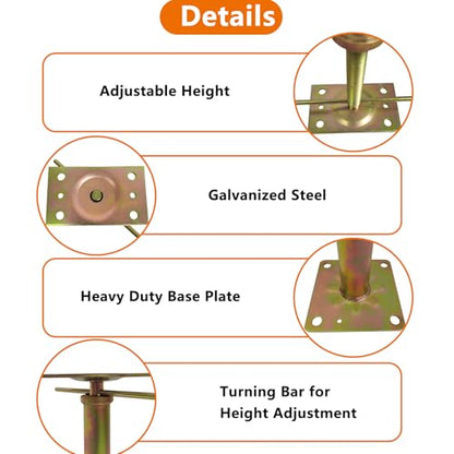11" - 16" Adjustable House Floor Jack Post Screw Home for Leveling Lifting - size: 11"-16"