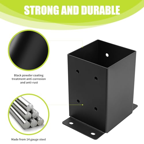 4x4 Post Base 8pcs,Post Brackets (Inner Size 3.6"x3.6") Post Anchor - size: 4X4 8PCS