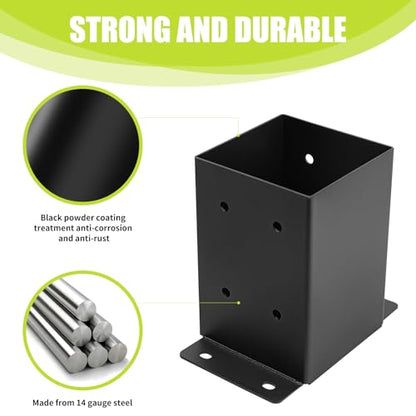 4x4 Post Base 8pcs,Post Brackets (Inner Size 3.6"x3.6") Post Anchor - size: 4X4 8PCS