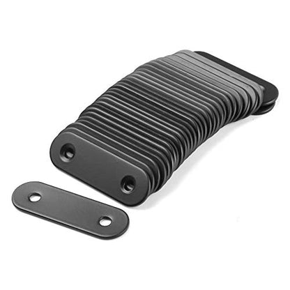 Flat Corner Brace Plates, Stainless Steel, Black, Pack of 30