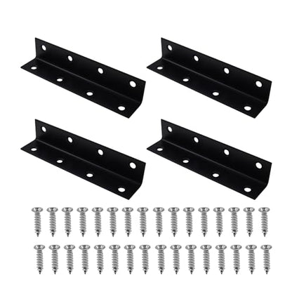 Long L Bracket,ULIFESTAR Black Corner Brace Brackets,Stainless Steel Corner Brackets,Heavy Duty Shelf Bracket,Metal Right Angle Bracket for Wood,170*25mm/6.69*0.98''4 PCS - size: 170*25mm/6.69*0.98''