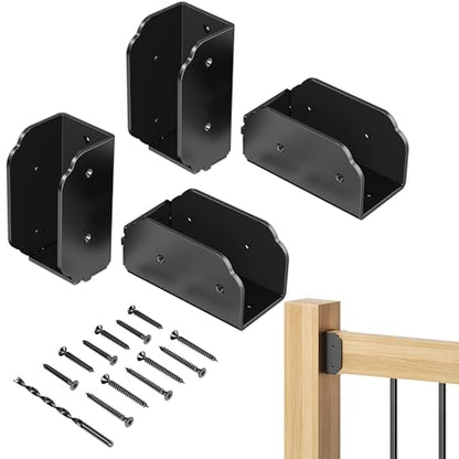 201 Stainless Steel Deck Railing Connector for 2"x4"(Actual 1.5"x3.5") - size: Angle 90°
