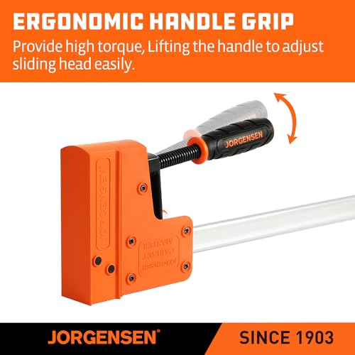 Jorgensen 36-inch Bar Clamps Set, 2-pack Cabinet Master 90° Parallel Clamps - size: 36 Inch