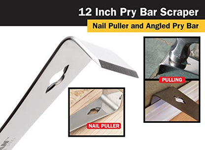 Titan 11511 12-Inch Stainless Steel Pry Bar Scraper - size: 12"
