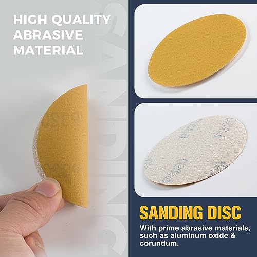 S SATC 50PCS 3 Inch Hook and Loop Sanding Disc 320 Grit Sanding Discs for Orbital Sander Aluminum Oxide Sandpaper for Woodworking Automotive Metal - style: 320Grit 50 pack