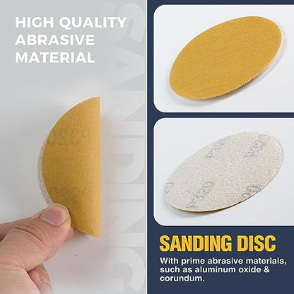 S SATC 50PCS 3 Inch Hook and Loop Sanding Disc 320 Grit Sanding Discs for Orbital Sander Aluminum Oxide Sandpaper for Woodworking Automotive Metal - style: 320Grit 50 pack