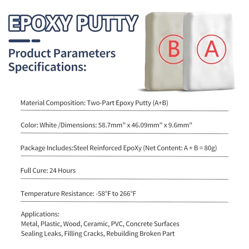 SOPAMI Epoxy Putty Fast Repair Epoxy Clay, High Strength 2 Part 2.82oz/80g