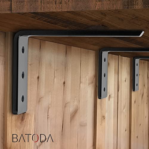 BATODA 10” Countertop Support Steel Brackets (2 PCS), Heavy Duty L Bracket - size: 10 Inch