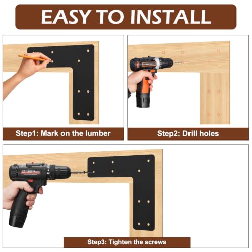 2 Pcs 10"x10" L Post Brackets, Fit 4x4 6x6 Wood, 3MM Thick - style: L Shape(10x10)