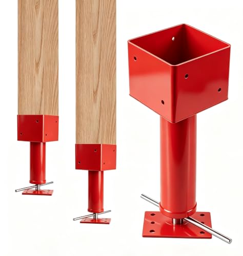 6x6 Screw Jack Post 14.5" - 18.5" Adjustable House Floor Jacks 30k lbs Cap. - color: Red, size: 6" x 6" ( 2 PC )