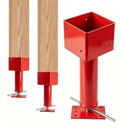 6x6 Screw Jack Post 14.5" - 18.5" Adjustable House Floor Jacks 30k lbs Cap. - color: Red, size: 6" x 6" ( 2 PC )