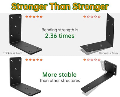 5x5x2.5“ Heavy Duty L Brackets , 4mm Thick Angle Bracket (8PCS) - size: 8 Pack