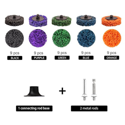 HOMO FABER 46 PCS 2 Inch Strip Discs, 2 Inch Sanding Discs Kit Quick Change - style: 46pcs - 2'' Strip Discs