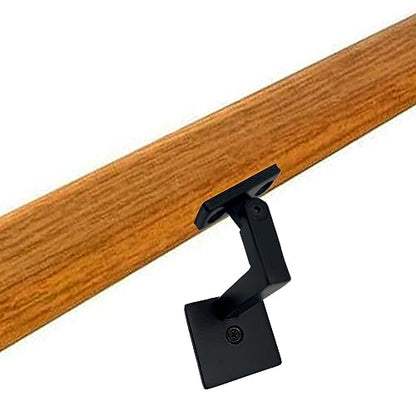 Modern Adjustable Heavy-Duty Brackets (3-Pack) Easy to Install Solid Bracket for Stair Railing - Real Satin Black NOT Matte or Flat Color