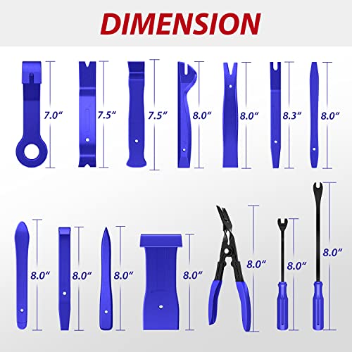 Nilight Trim Removal Tool 88Pcs, Auto Push Pin Bumper Retainer Clip Set - color: 88 Clips+ Remover Tools Blue