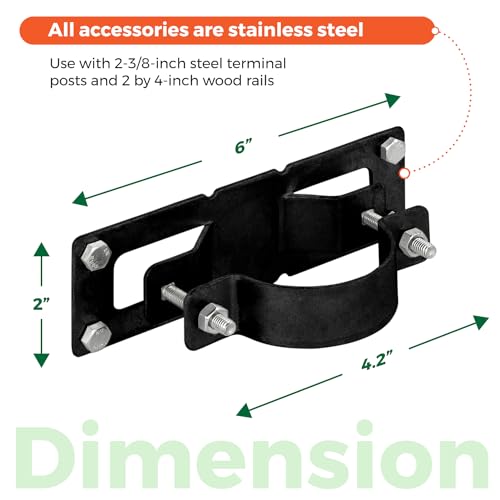 24 Pack Fence Brackets, Black Fence Frame, They use to Attach a Wooden Fence to a Chain Link, Anyone Wants to Convert Their Wooden Poles to Metal Poles (Black) - color: Set 24, size: Powder Coated Black Color