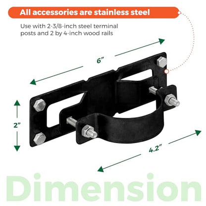 24 Pack Fence Brackets, Black Fence Frame, They use to Attach a Wooden Fence to a Chain Link, Anyone Wants to Convert Their Wooden Poles to Metal Poles (Black) - color: Set 24, size: Powder Coated Black Color