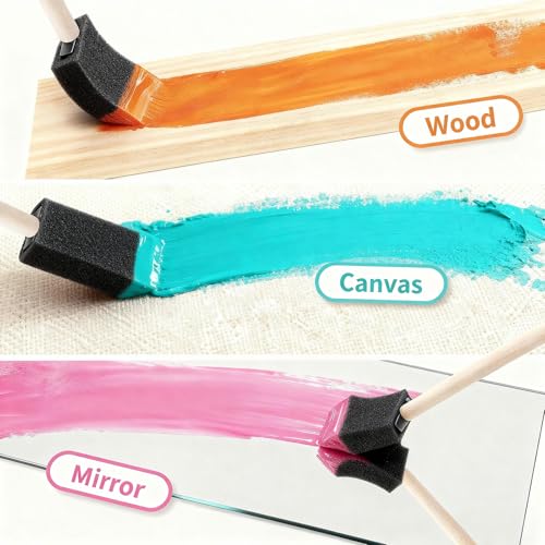50 Pcs Foam Paint Brushes Set, 1 Inch, for Painting, Staining, Varnish - size: 50PCS 1"
