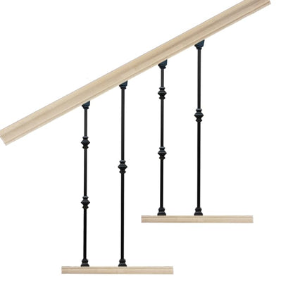 Adjustable Angle Connectors with Satin Black Shoes: 100 Connectors 50 Flat 50 Rake (for Installing 1/2” Metal Balusters) - size: 100 Connectors 50 Flat 50 Rake