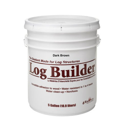 Log Builder Acrylic Latex Chinking Sealant, 5 Gallon Pail, Dark Brown (Pack of 1)