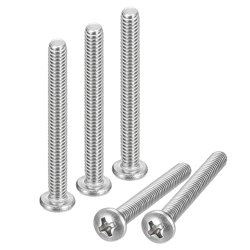 uxcell #8-32x2-1/2 Pan Head Machine Screws, 304 Stainless Steel 18-8 Screw, Phillips Drive, Fully Threaded, Bright Finish, Pack of 10 - size: #8-32x2-1/2"