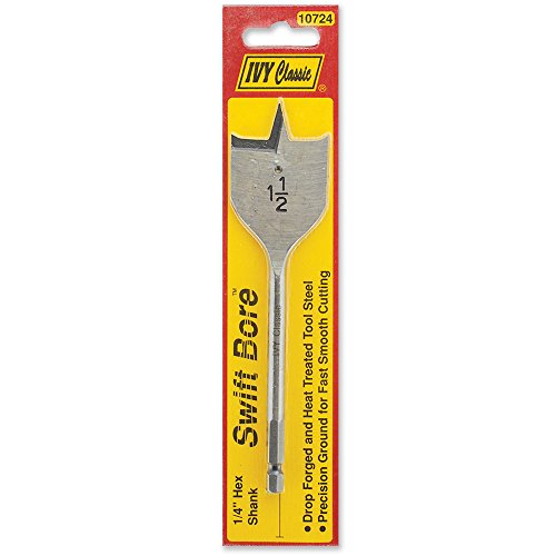 IVY Classic 10724 1-1/2 x 6-Inch Swift Bore® Wood Spade Bit, High-Carbon Steel, 1/Card - size: 1-1/2 x 6"