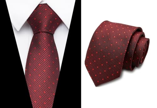 joy alice Tie For Men 6 PCS Necktie Woven Jacquard Neck Ties Set Neck Ties - color: Blackwhitered Babyblue Grey
