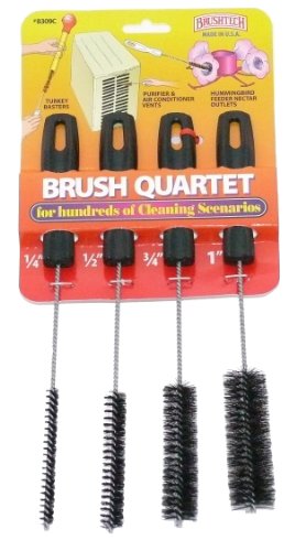 Brushtech Multi-Use Brush Quartet, Precision Cleaning Scrub Tools with Durable Bristles - Versatile Household & Workshop Brushes for Kitchen, Bathroom, Appliances & Grout, Nylon Construction