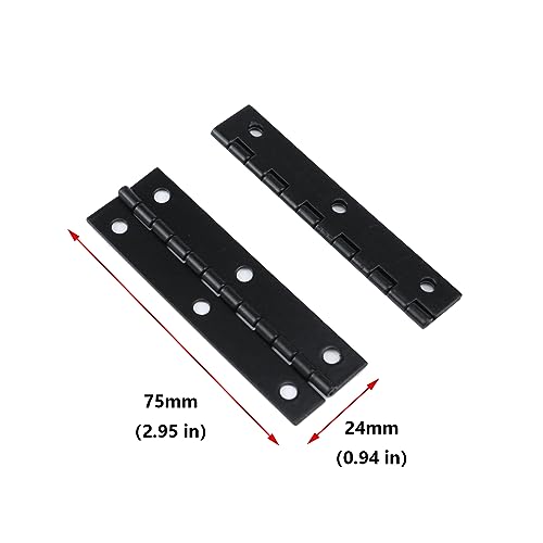 Antrader 2.9"x0.9" Long Folding Hinges,Cabinet Gate Closet Door Hinge,Black - color: Black, size: 2.9" x 0.9", 12pcs