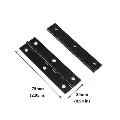 Antrader 2.9"x0.9" Long Folding Hinges,Cabinet Gate Closet Door Hinge,Black - color: Black, size: 2.9" x 0.9", 12pcs