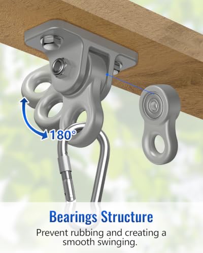 Heavy Duty Swing Hangers, Indoor-Outdoor Hooks, 2-Pack - color: 2 Pack Silver