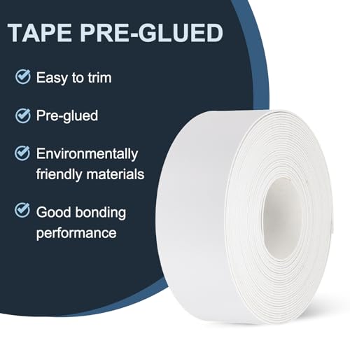 MECCANIXITY White Edge Banding 25 ft x 1-3/4 Inch Veneer Tape Pre-glued Flexible Plywood Edge Banding with Hot Melt Adhesive for Furniture Restoration - size: 25 ft x 1-3/4 Inch