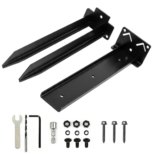 1 Pack Double-Tube Fence Post Anchor, Heavy Duty Ground Spike Repair Kit