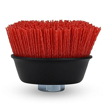 BHA 4" Abrasive Nylon Cup Brush, 5/8-11 Arbor for Angle Grinder, 120 Grit