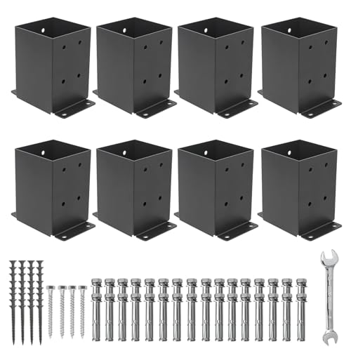 8 Set 4"x 4" Post Base (Inner Size 3.6"x 3.6" - size: 8 Pcs, style: 3.6"x 3.6"