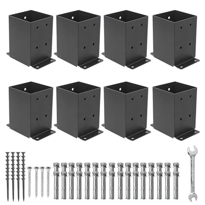 8 Set 4"x 4" Post Base (Inner Size 3.6"x 3.6" - size: 8 Pcs, style: 3.6"x 3.6"