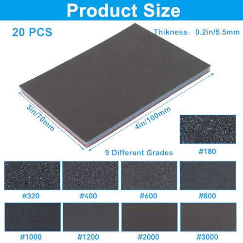 20Pcs 2000 Grit Sanding Sponge Set - style: 2000 Grit-20 Pcs