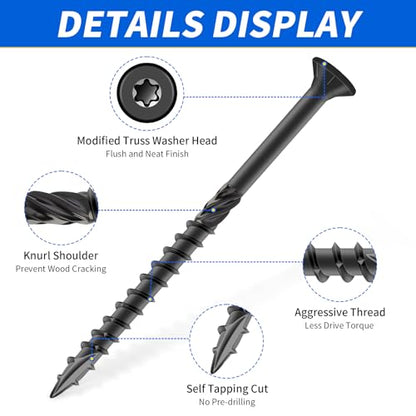 #10 x 3 Inch Wood Screws 55 PCS Deck Screws T25 Torx