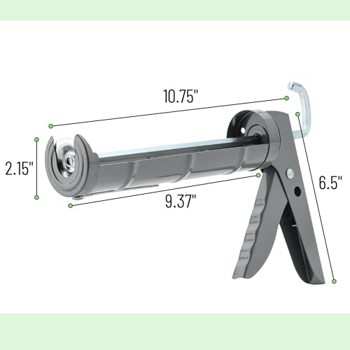 Bates- Caulking Silicone Gun, 10:1 Thrust Ratio, Hand Caulking Guns, No Drip - color: Grey, size: 1 Pack