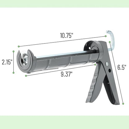 Bates- Caulking Silicone Gun, 10:1 Thrust Ratio, Hand Caulking Guns, No Drip - color: Grey, size: 1 Pack
