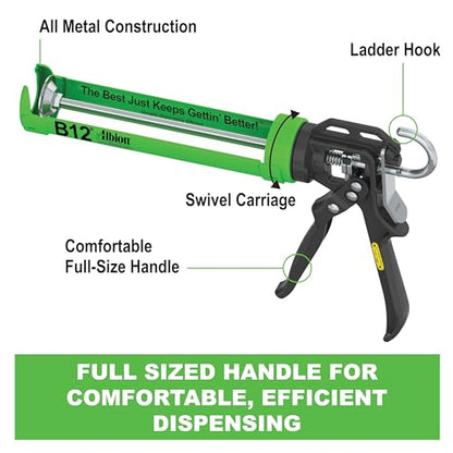 Albion Engineering Company B12 B-Line Manual Cartridge Caulking Gun, 1/10 Gallon (10 oz), 12:1 Drive - size: 10 oz (1/10 Gallon) / 300 ml, style: 12:1 Manual Drive