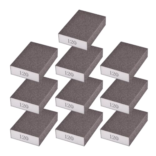 10Pcs 120Grit Sanding Sponges, Wet Dry Sanding Blocks - size: 120Grit