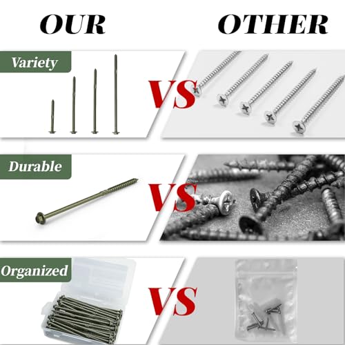 #14 x 6 Structural Lag Wood Screws, Heavy Duty Timber Screws, 50 PCS - color: Green, size: #14 x 6"