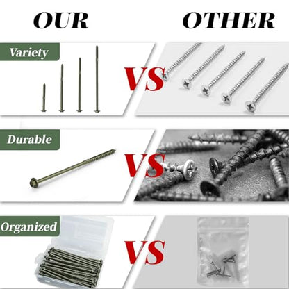 #14 x 6 Structural Lag Wood Screws, Heavy Duty Timber Screws, 50 PCS - color: Green, size: #14 x 6"