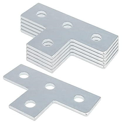 6 Pack Strut T Plate Hardware for 1-5/8" Strut Channel,3/16" Thick